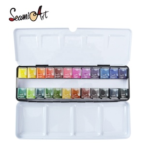 SeamiArt-set Profesional de acuarelas, caja de lata de 24 colores, color sólido, alta calidad - Product Image 1