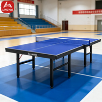 Table de tennis de table pliable d'intérieur 9 pieds, table de ping-pong portable avec pieds en acier 50*50 pour les écoles, les clubs sportifs et les hôtels