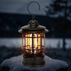 Lampe de camping rétro LED COB rechargeable TAIKOO 2026 avec crochet de suspension, lanterne de camping portable vintage pour l'extérieur - Product Image 5