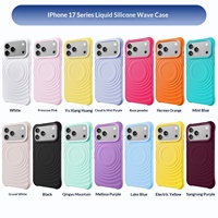 Coque de luxe compatible pour 17 Pro Max en silicone liquide magnétique avec motif ondulé, protection antichute à quatre coins