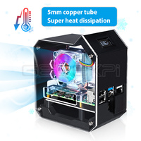 Kit NAS Mini Tower GeeekPi para Raspberry Pi con Pantalla Ice Tower de 0.96 Pulgadas para Raspberry Pi 4B (Modelo B)