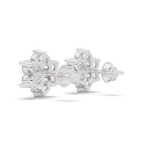 Beautiful Women Lab Grown Diamond <b>Halo</b> <b>Earring</b> Set Premium Shine Smooth Finish Rhodium Plated Trendy Design for Wedding - Product Image 4