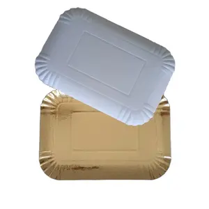 Papier personnalisé de qualité alimentaire Rectangle Or Argent <span class=keywords><strong>Rose</strong></span> Or Plateaux <span class=keywords><strong>en</strong></span> <span class=keywords><strong>carton</strong></span> pour papier alimentaire Assiettes <span class=keywords><strong>en</strong></span> papier - Product Image 1