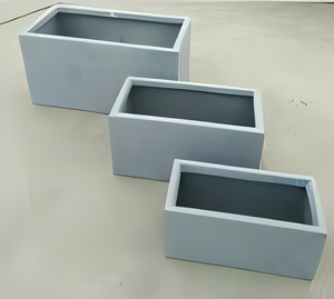 Commercio all'ingrosso grigio <span class=keywords><strong>in</strong></span> fibra di vetro <span class=keywords><strong>pietra</strong></span> di granito finitura rettangolare <span class=keywords><strong>fioriera</strong></span> per Home Garden Office Hotel aeroporto fioriere vaso di fiori - Product Image 1