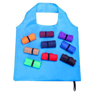 Sac de shopping pliable à grande capacité, imperméable, à bandoulière, en tissu polyester, imprimé sur mesure en usine, pour femmes - Product Image 4