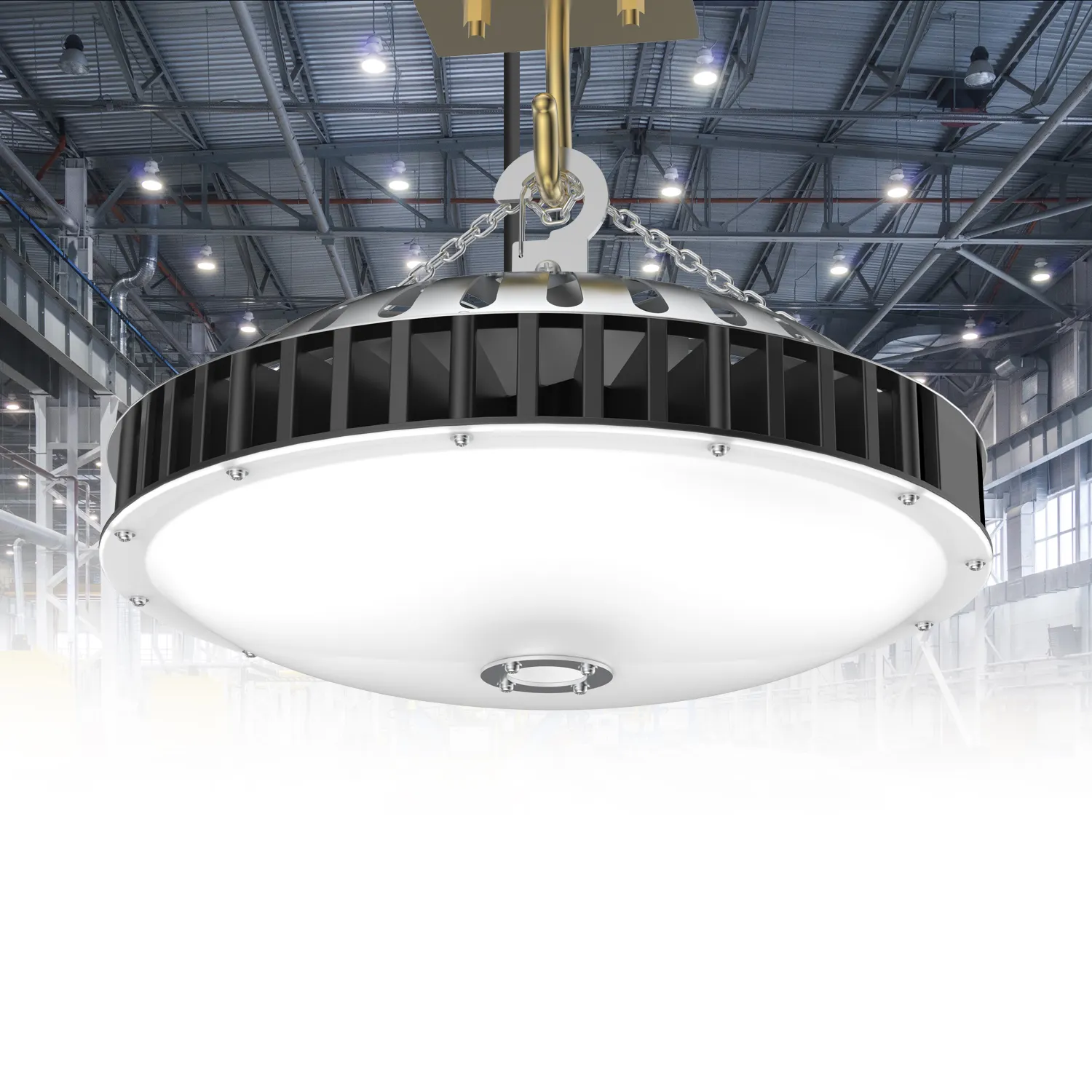 39000lm siêu sáng LED kho chiếu sáng UFO LED Highbay ánh sáng công nghiệp với chúng tôi cắm