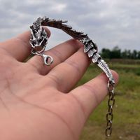 Bracelet Bestseller Style Hip-hop Y2K pour Hommes, Accessoires Punk, Alliage de Zinc, Bracelet Centipède & Dragon Chinois 3D, Fermoir Mousqueton