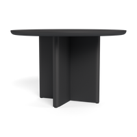 Table de salle à manger d'extérieur en aluminium extrudé avec revêtement en poudre, forme ronde, pour jardin et piscine