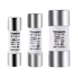 Fusible Tengen Rt18 6A 63A 500V 690V Tipo Gg con Certificación Ccc para Protección Eléctrica - Product Image 1