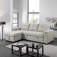 Nuevo Sofá Cama Moderno para Sala de Estar, Sofá de 3 Plazas con Mechones, Sofá Esquinero Convertible, Sofá Cama Seccional con Almacenamiento