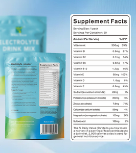 Poudre d'électrolytes WinsTown, mélange pour boisson électrolytique, poudre d'hydratation multivitaminée, sachets d'électrolytes pour la récupération sportive - Product Image 6