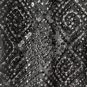 Abito da sera a sirena <span class=keywords><strong>nero</strong></span> Serene Hill LA60776 con scollo all'americana, senza maniche, con frange e <span class=keywords><strong>spacco</strong></span>, lussuoso abito da festa per donna - Product Image 4