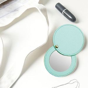 Portable Round <b>Makeup</b> With Rotating Feature Pu Leather Compact <b>Mirror</b> for Advertising & Promotion Fashion Beauty Gift - Product Image 3