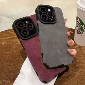 Funda de Lujo para Teléfono Móvil de Piel de Cordero para iPhone 17 16 15 14 13 Pro Max 15 16 17 Plus, Funda Protectora de Cuero PU a Prueba de Golpes, Venta al Por Mayor - Product Image 4