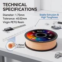 Filament d'impression 3D PETG en gros 1,75 mm, bobine en plastique vierge anti-emmêlement, haute résistance, pour pièces d'ingénierie d'imprimante FDM, en vrac