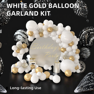 Kit <span class=keywords><strong>de</strong></span> guirlande <span class=keywords><strong>de</strong></span> ballons en latex <span class=keywords><strong>blanc</strong></span> <span class=keywords><strong>or</strong></span>, ballons à confettis écologiques pour les fêtes <span class=keywords><strong>de</strong></span> naissance, les fêtes du Nouvel An, décorations, comprend une <span class=keywords><strong>arche</strong></span> - Product Image 3