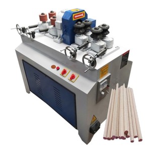 Machine automatique de ponçage du bois pour la fabrication de manches de balai en bois, machine de fraisage de tiges rondes en bois avec composant moteur central - Product Image 1