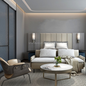 3 Star Hotel Guest Room Furniture Set Custom King <b>Queen</b> <b>Size</b> Upholstered <b>Bed</b> Headboard Nightstand For Hospitality Interior Desig - Product Image 3