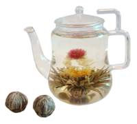 Boule de thé vert de fleur de jasmin faite à la main populaire chaude fleur thé en fleurs pour la santé emballé dans un sac
