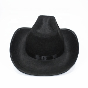 หมวกคาวบอยปาร์ตี้คลับบาร์ทรงตะวันตก ปีกกว้าง ทำจากผ้าสักหลาด พร้อมริบบิ้นตกแต่งแบบกำหนดเอง สายรัดปรับได้ เหมาะสำหรับฮาโลวีน - Product Image 4