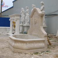 Taomi — fontaine d'eau d'intérieur en marbre jaune naturel, pour l'intérieur, vente en gros