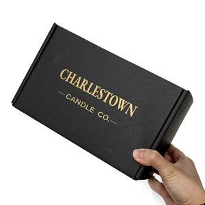 Enveloppe de cadeau écologique imprimée de marque personnalisée Boîte postale d'expédition postale ondulée en papier kraft carton cadeau pliable noir - Product Image 2