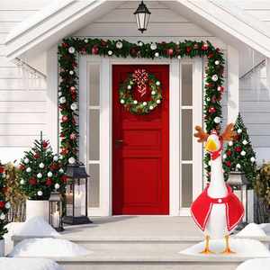 Christmas Outfit Reindeer Hat and Cape Lawn Porch Clothes Xmas Plastic Goose Costume for Outdoor Art Decoration - Product Image 6