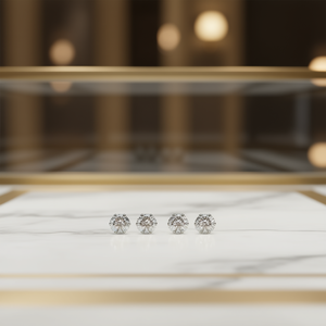 Boucles d'oreilles clous classiques pour femme, 6 mm, en alliage, serties de strass en cristal taille brillant rond, bijoux de mariage - Product Image 2