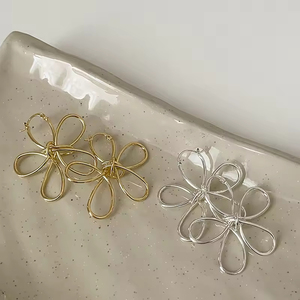 High Quality Wholesale Fashion Jewelry 925 Sterling <b>Silver</b> <b>Big</b> Flower Gold Plated Stud <b>Earring</b> Jewelry for Women - Product Image 2