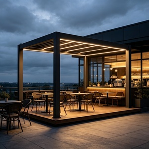 Toldo Plegable Rectangular Resistente para Exteriores, de Aluminio 6063, Totalmente Impermeable, con Iluminación LED Integrada - Product Image 1