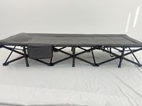 Lit de camping portable YIXUN moderne en métal pour adulte, à fixation latérale, pour usage extérieur, intérieur ou bureau, grande capacité, gris, 14 pieds, en tissu Oxford