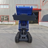 Mini-dumper sur chenilles robuste de 1000 kg, diesel, avec benne hydraulique inclinable, pour travaux de terrassement
