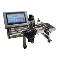 Imprimante jet d'encre TIJ automatique en ligne avec tête d'impression DX7, encre éco-solvant, bande transporteuse de 1m, machine de codage par lots pour codes QR sur Flex/Egg