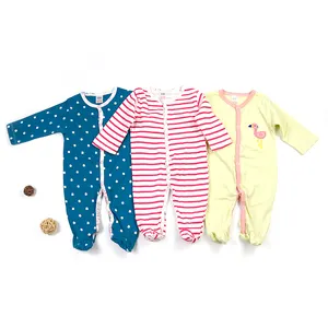 3包婴儿睡衣女婴衣服6-12个月紧身衣女婴男童棉质睡眠套装长袖婴儿连身衣男女通用