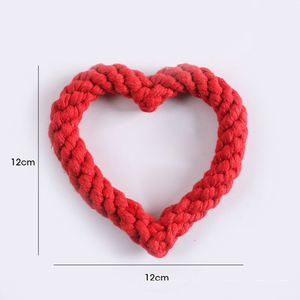 卸売 カスタム コットン ロープ ペット 犬用 噛むおもちゃ 製品 ラグジュアリー 高耐久 ハート型 インタラクティブ 小型犬用 ドッグ ロープ トイ - Product Image 2