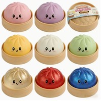 Juguete de Látex y Silicona con Forma de Panecillo al Vapor, Naranja y Plátano, para Amasar y Descomprimir, de Rebote Lento, para Todas las Edades