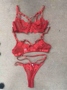 <span class=keywords><strong>Intimo</strong></span> <span class=keywords><strong>rosso</strong></span> trasparente per donne Mature Sexy Lingerie di san valentino ricamo <span class=keywords><strong>intimo</strong></span> termico mezza slip nappina - Product Image 3