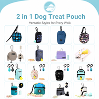 Pochette personnalisée pour friandises pour chien avec clicker d'entraînement, distributeur de sacs à excréments, porte-friandises, poche en maille avant, pochette multifonction