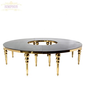 Presa di fabbrica durevole in acciaio inox da sposa <span class=keywords><strong>bianco</strong></span> in <span class=keywords><strong>vetro</strong></span> <span class=keywords><strong>tavolo</strong></span> rotondo di nozze tavoli - Product Image 6