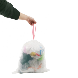 Sac poubelle blanc jetable à cordon en rouleau de haute qualité, prix usine HC, pour les déchets ménagers - Product Image 1