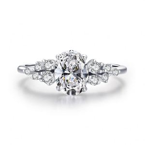 Anillo de Boda de Plata S925 con Diseños Modernos para Mujer, Anillo de Lujo con Imitación de Diamante - Product Image 1