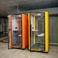 Cabine téléphonique insonorisée mobile et moderne avec système de ventilation double pour bureau, hôtel, entrepôt ou école