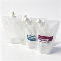 Pochette souple en plastique de 500 ml avec bec verseur, personnalisable, avec bouchon à vis pour lessive et adoucissant textile