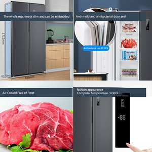 Refrigerador al por Mayor con Pantalla Táctil Lateral, Acero Inoxidable Negro, 4 Puertas, Equipo Refrigerado Francés - Product Image 3