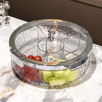 Boîte de rangement scellée pour collations, plateau à fruits secs, boîte à bonbons, plateau de stockage alimentaire transparent en PET avec compartiments et couvercle