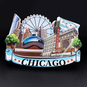 Aimants de réfrigérateur 3D en résine personnalisés, design moderne du milieu du siècle, imperméables, écologiques, souvenirs touristiques de différents pays - Product Image 5