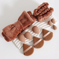 Kit d'accessoires de beauté mode vente en gros pour fond de teint poudre Spa bandeaux réglage couleur personnalisée ensemble d'éponges de beauté visage