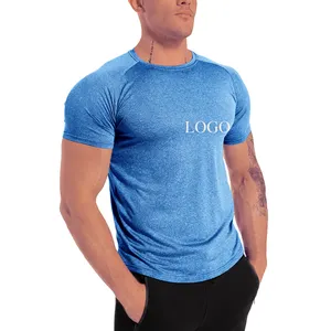2024 Hot Sale Fitness Breathable Plain Custom Print Solid Color O Neck Plain Tshirt