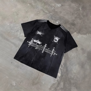 Camiseta de Fútbol Retro Personalizada con Bordado y Sublimación, Transpirable, de Poliéster, Estilo Urbano, Vintage, con Cuello - Product Image 6