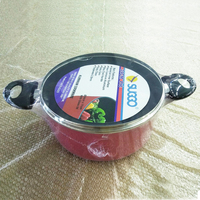 Petits pots de cuisson de revêtement antiadhésif rouge de quantité minimale de commande 24cm avec la poignée noire d'oreille de double de bakélite